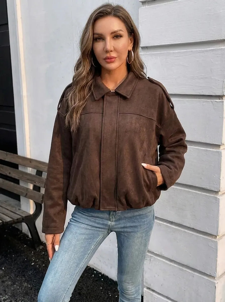 Oversized jas voor dames met handige zakken
