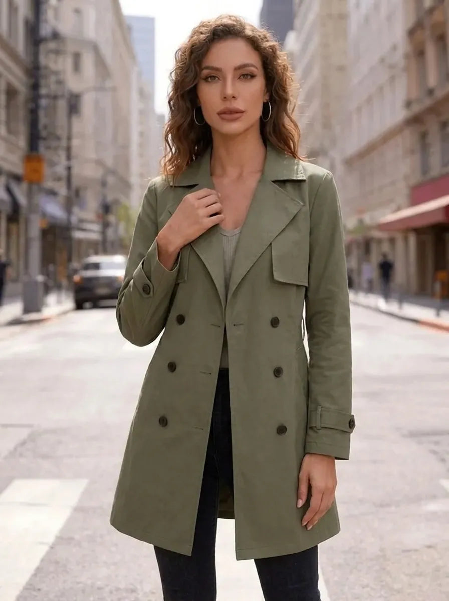 Korte blazer voor dames met verstelbare taille en dubbele knopenrij
