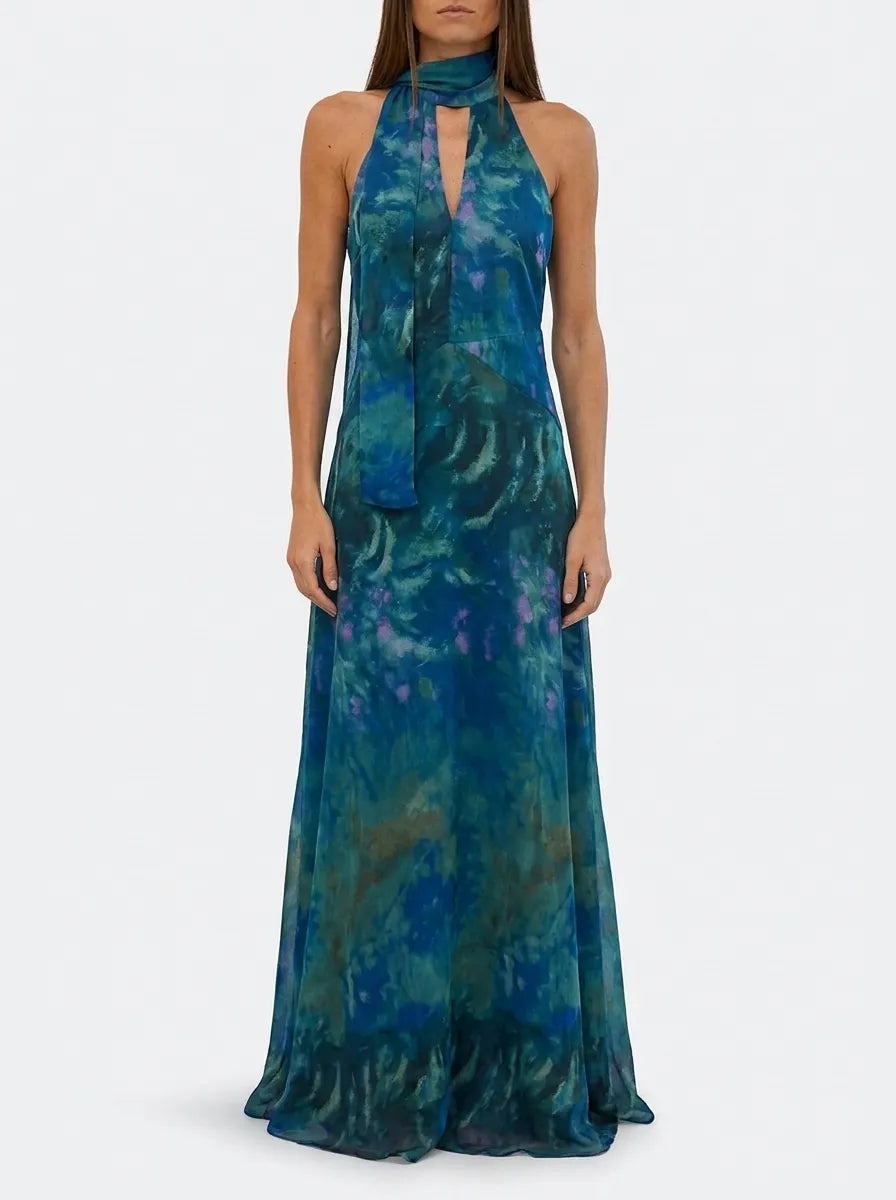 Luna | Maxi-jurk voor dames met bloemenprint en uitsnede