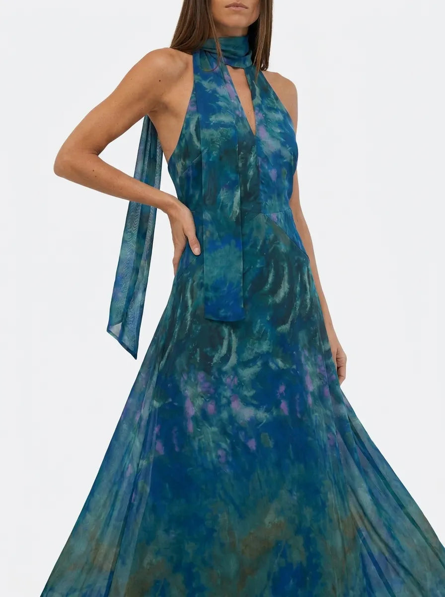 Luna | Maxi-jurk voor dames met bloemenprint en uitsnede