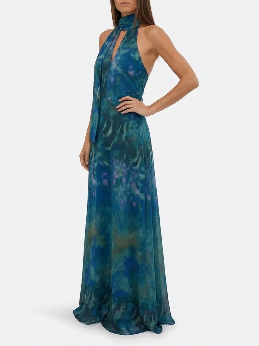 Luna | Maxi-jurk voor dames met bloemenprint en uitsnede