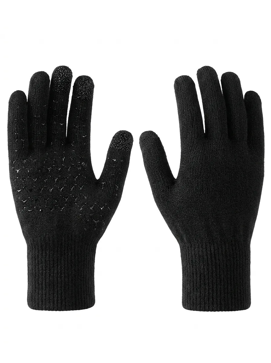 Thermische gebreide handschoenen met touchscreenfunctie en antislipgrip