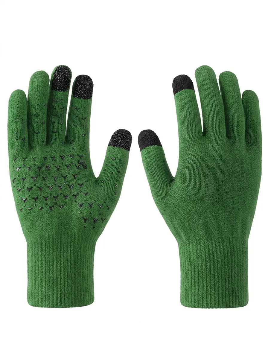 Thermische gebreide handschoenen met touchscreenfunctie en antislipgrip