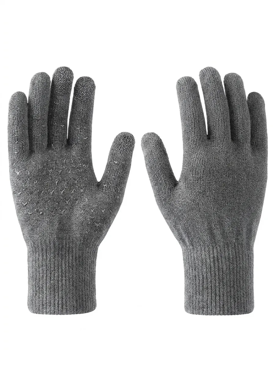 Thermische gebreide handschoenen met touchscreenfunctie en antislipgrip