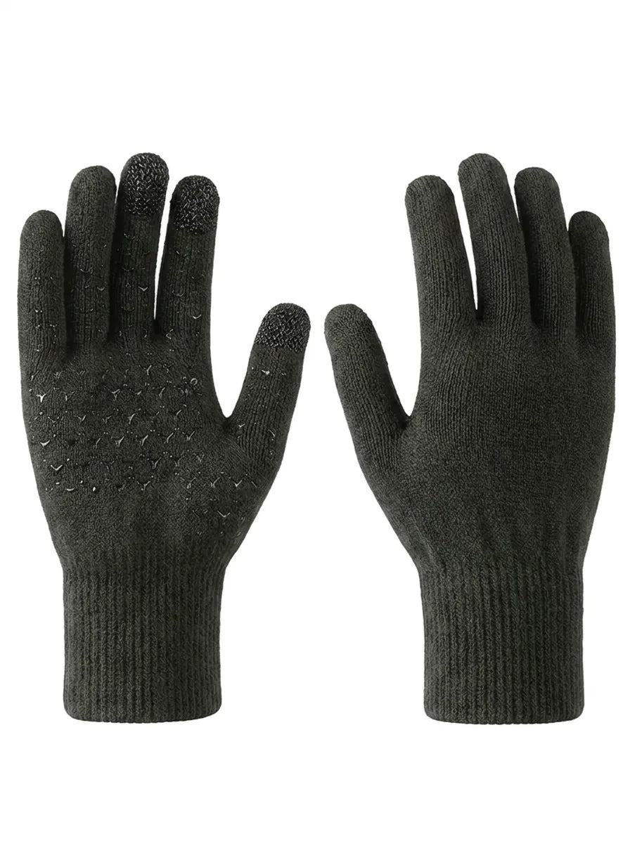 Thermische gebreide handschoenen met touchscreenfunctie en antislipgrip