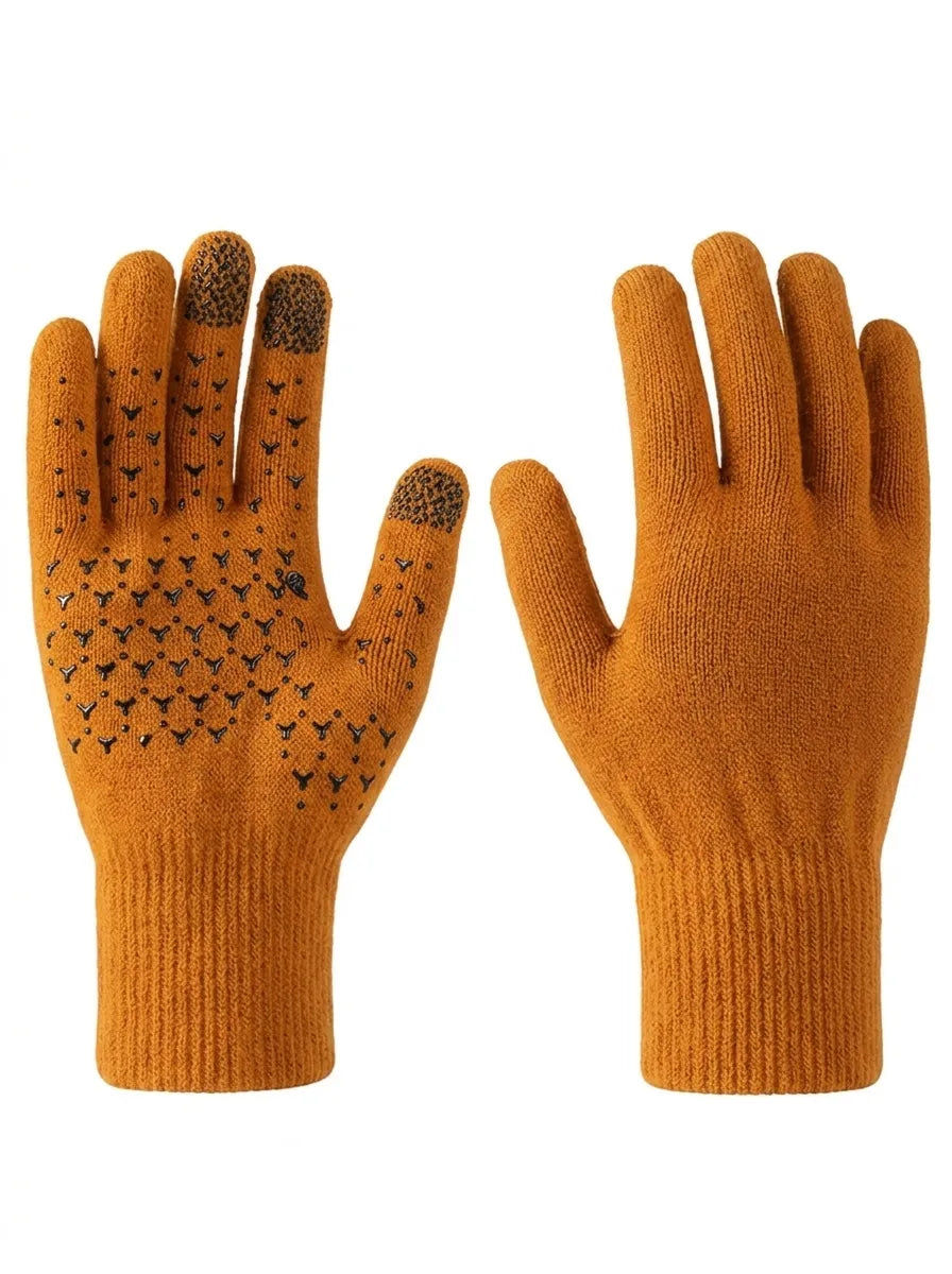 Thermische gebreide handschoenen met touchscreenfunctie en antislipgrip