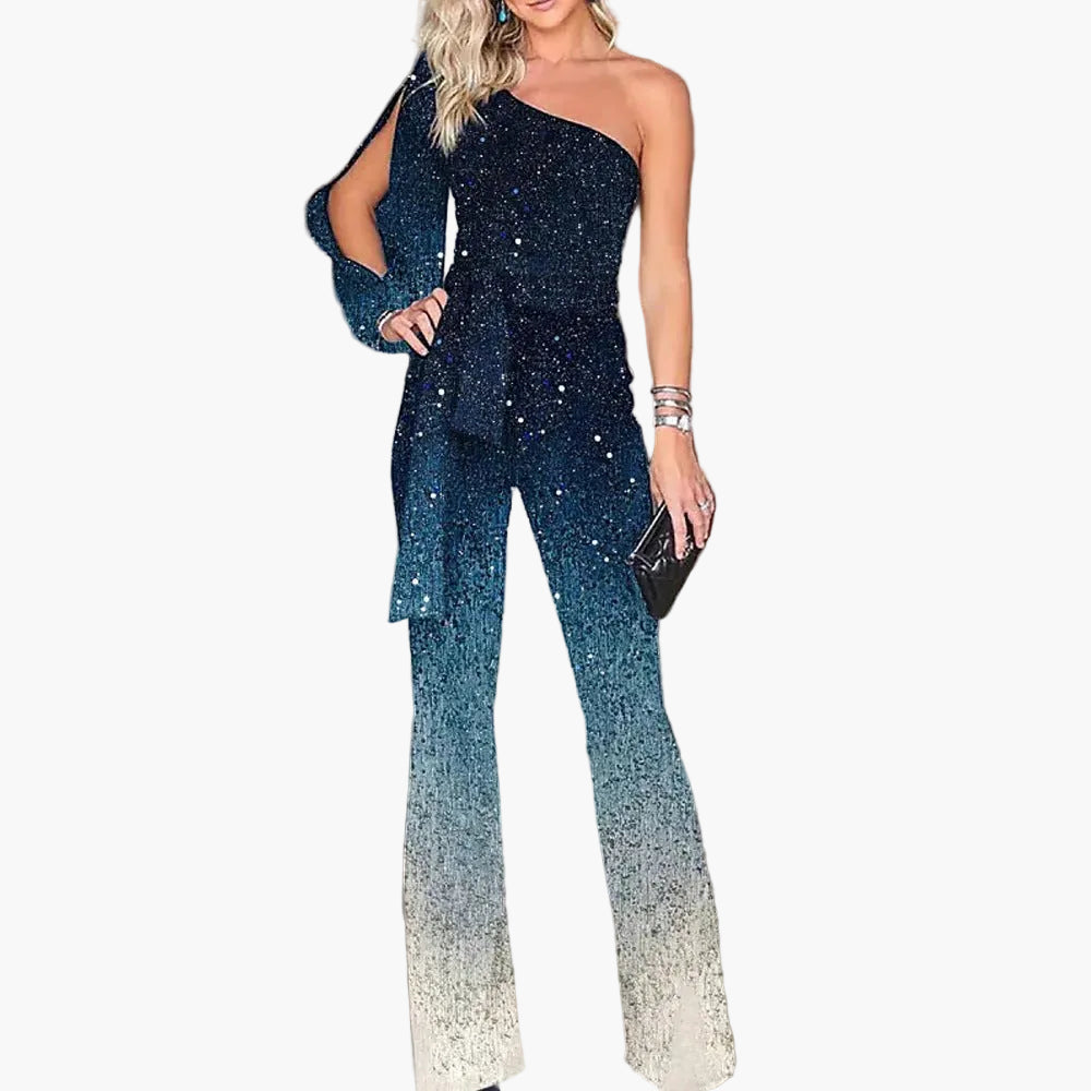 Dam Enarmad retro disco jumpsuit – Elegant party- och scenoutfit i vintage-stil