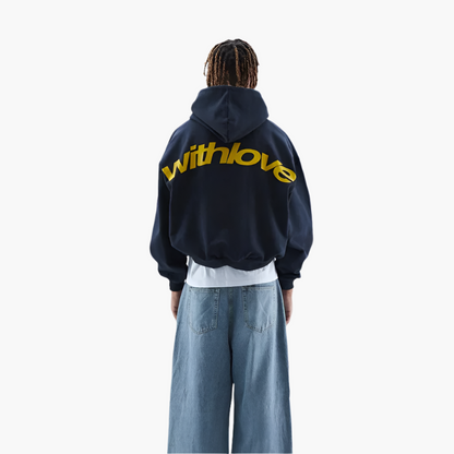 Unisex streetstyle hettegenser med iøynefallende ryggprint for fritid og hverdag