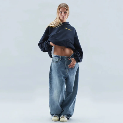 Unisex streetstyle hettegenser med iøynefallende ryggprint for fritid og hverdag
