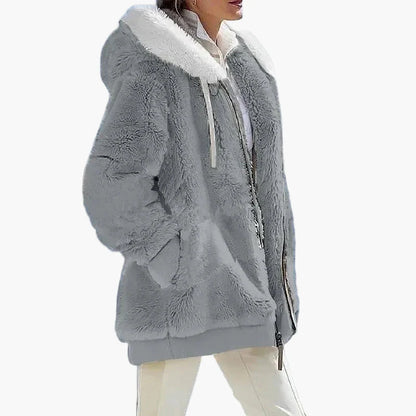 Veste d'hiver femme avec capuche et fermeture éclair – Manteau de loisirs tendance pour les jours froids