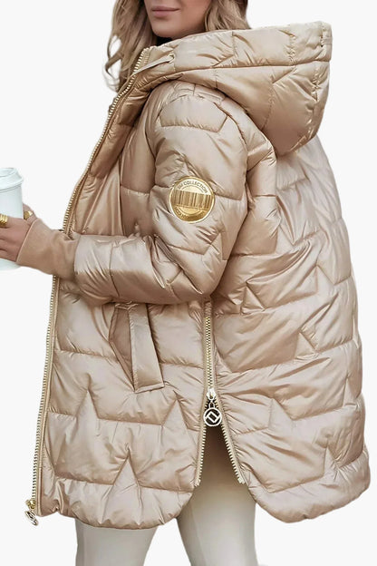 Damen Winter Steppjacke mit Kapuze – Modischer Alltagsmantel für kalte Tage