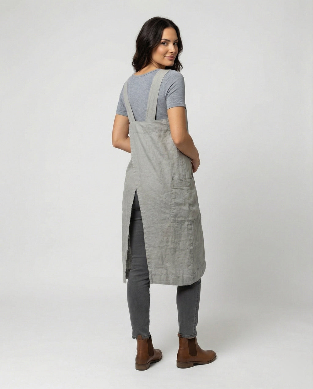 Heidi | Midi-schortjurk voor dames met vierkante hals en zakken