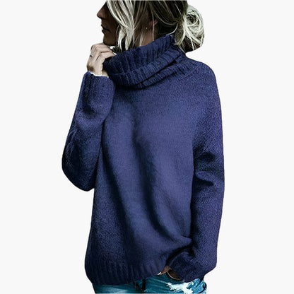 Damski oversize sweter z golfem – Wygodny sweter na co dzień z wysokim kołnierzem, nowoczesny styl