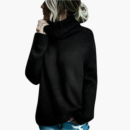 Damski oversize sweter z golfem – Wygodny sweter na co dzień z wysokim kołnierzem, nowoczesny styl