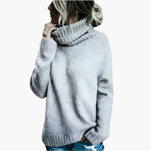 Damski oversize sweter z golfem – Wygodny sweter na co dzień z wysokim kołnierzem, nowoczesny styl