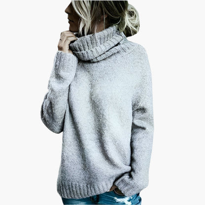 Damski oversize sweter z golfem – Wygodny sweter na co dzień z wysokim kołnierzem, nowoczesny styl