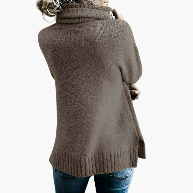 Damski oversize sweter z golfem – Wygodny sweter na co dzień z wysokim kołnierzem, nowoczesny styl