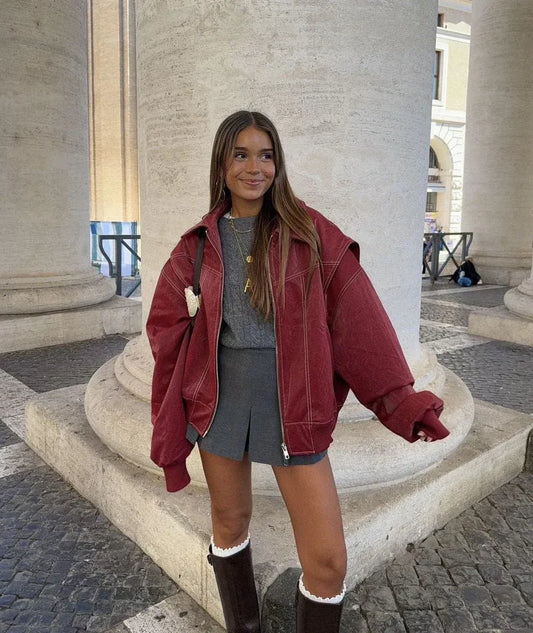 Dames Oversized Bomberjack – Moderne Streetstyle voor Vrije Tijd & Dagelijks Gebruik