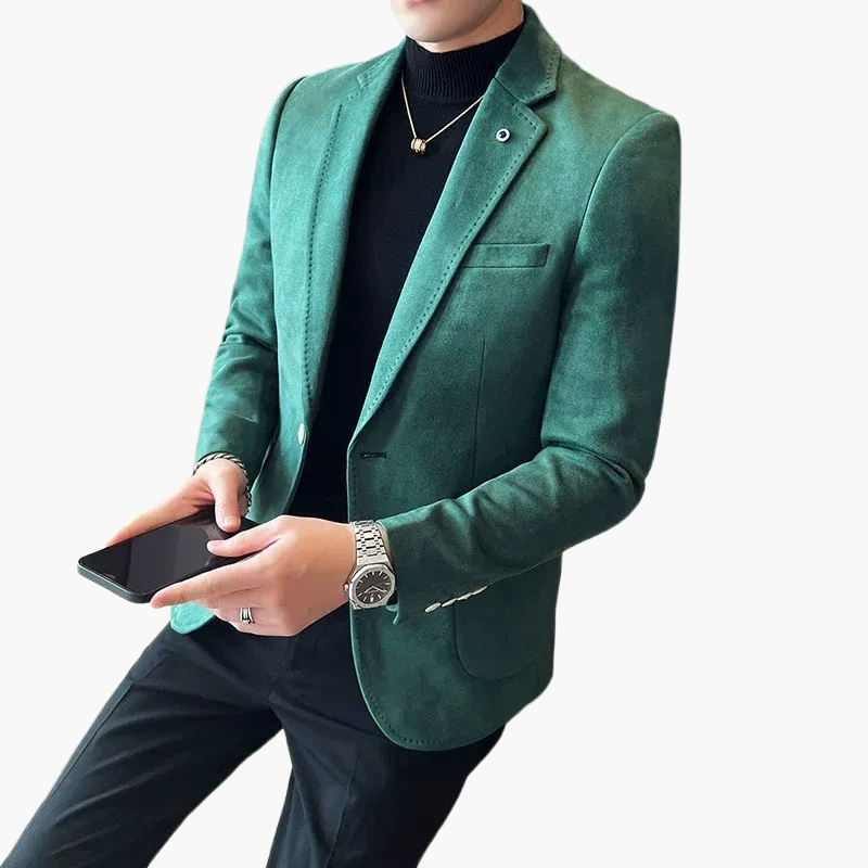 Męski blezer biznesowy nowoczesny slim fit – elegancki styl marynarki do biura i na co dzień