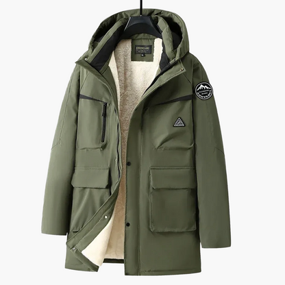 Męski zimowy parka outdoor w rozmiarze XXL – funkcjonalna ciepła kurtka przejściowa z kapturem