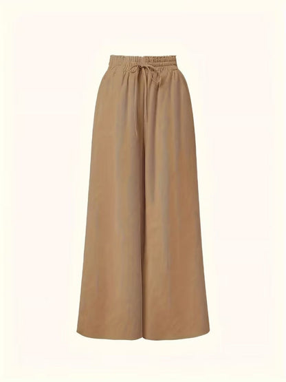 Damen Palazzo-Hose mit weitem Bein und Paperbag-Bund – Elegante High-Waist Hose für stilvolle Outfits