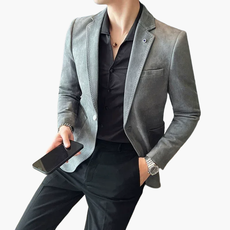 Męski blezer biznesowy nowoczesny slim fit – elegancki styl marynarki do biura i na co dzień