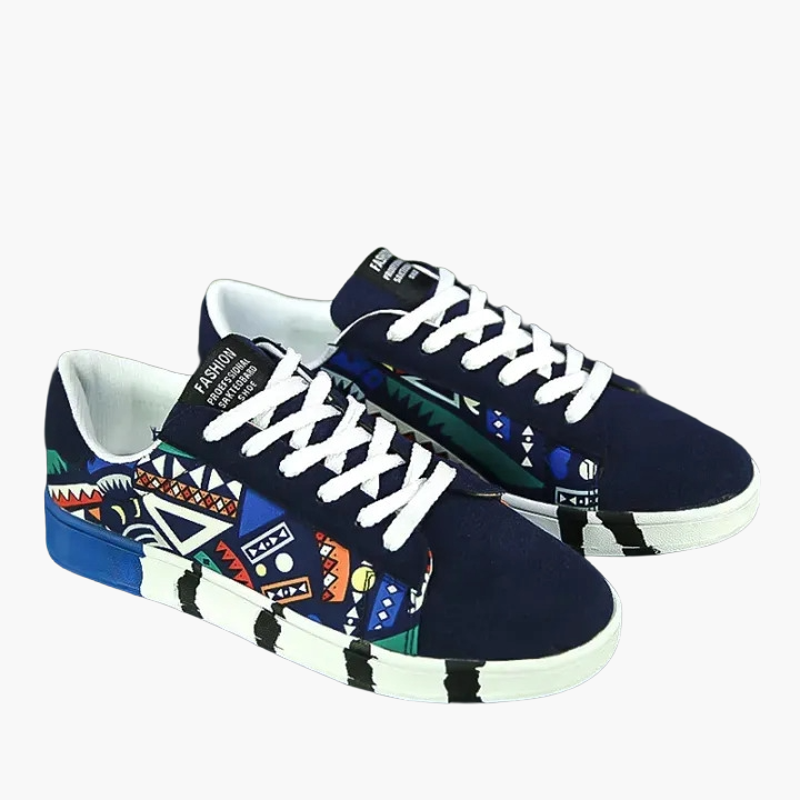 Męskie sneakersy z geometrycznym wzorem do streetwearu i na co dzień