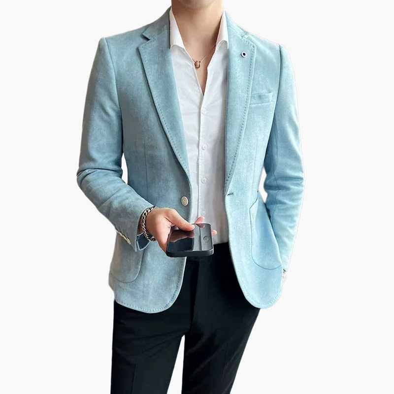 Męski blezer biznesowy nowoczesny slim fit – elegancki styl marynarki do biura i na co dzień