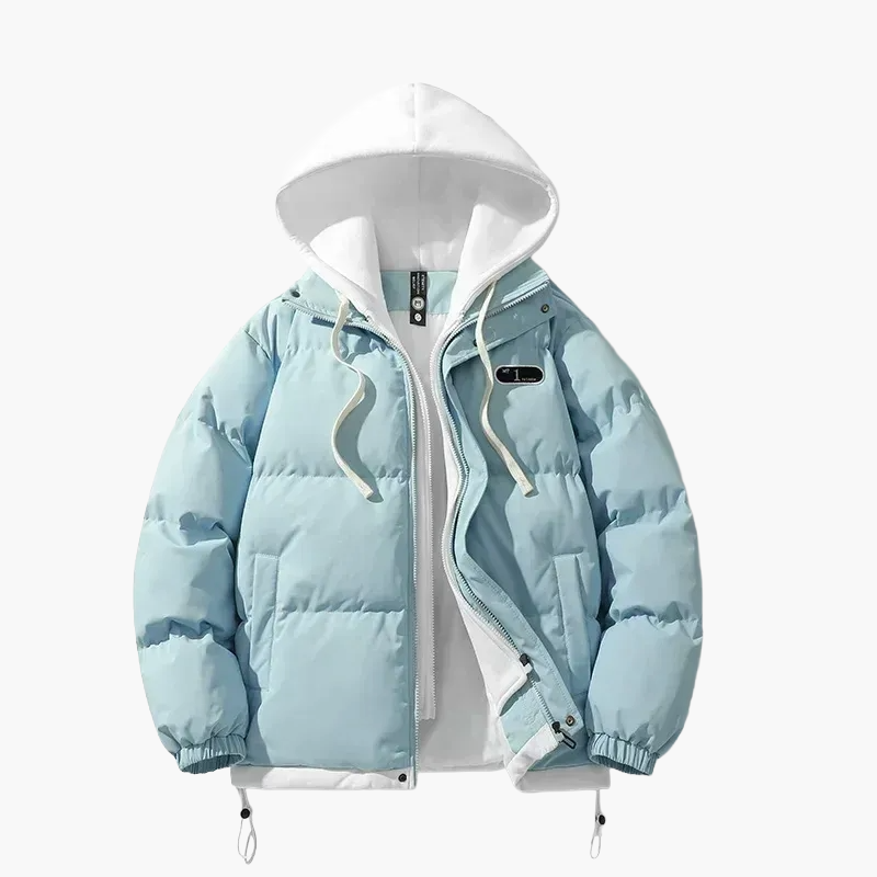 Herre Vinter quiltet jakke med hætte – Moderigtigt outdoor streetwear-look