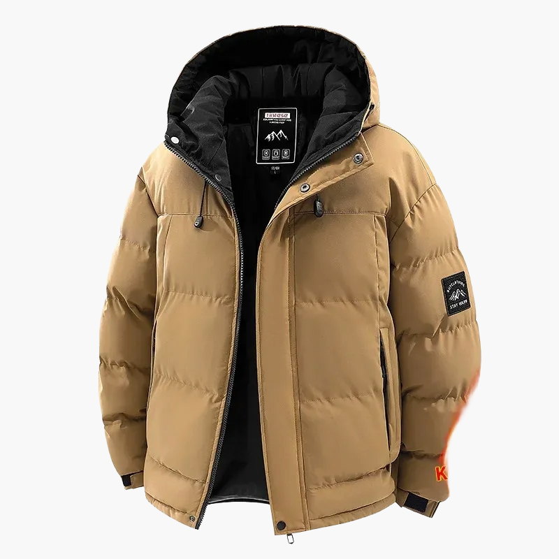 Herre Vinterjakke utendørs hettejakke vanntett vindtett casual stil