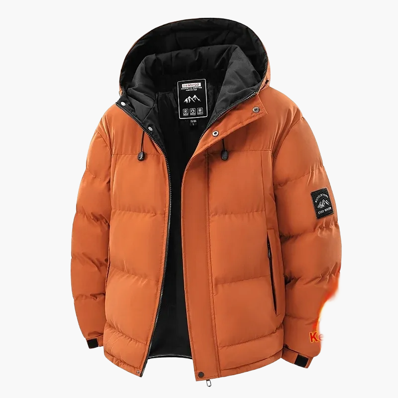 Herre Vinterjakke utendørs hettejakke vanntett vindtett casual stil
