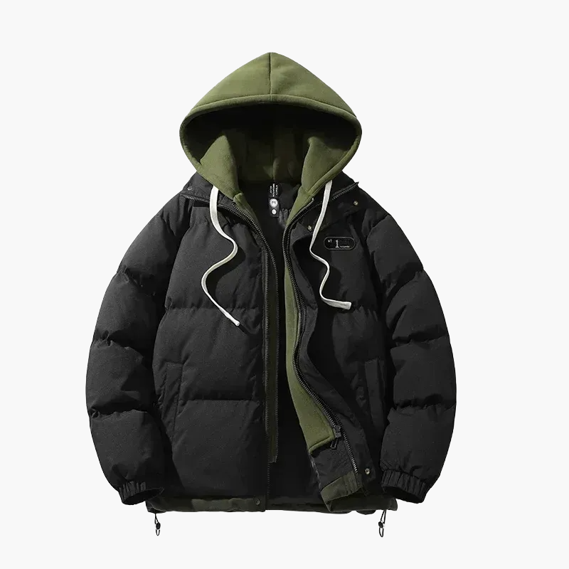Herre Vinter quiltet jakke med hætte – Moderigtigt outdoor streetwear-look