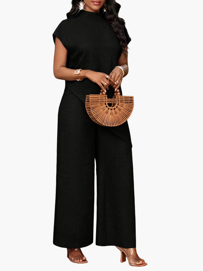 Damen Jumpsuit Elegant Asymmetrisch Weit Bein Freizeit Outfit