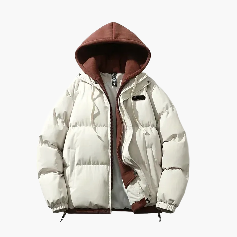 Herre Vinter quiltet jakke med hætte – Moderigtigt outdoor streetwear-look