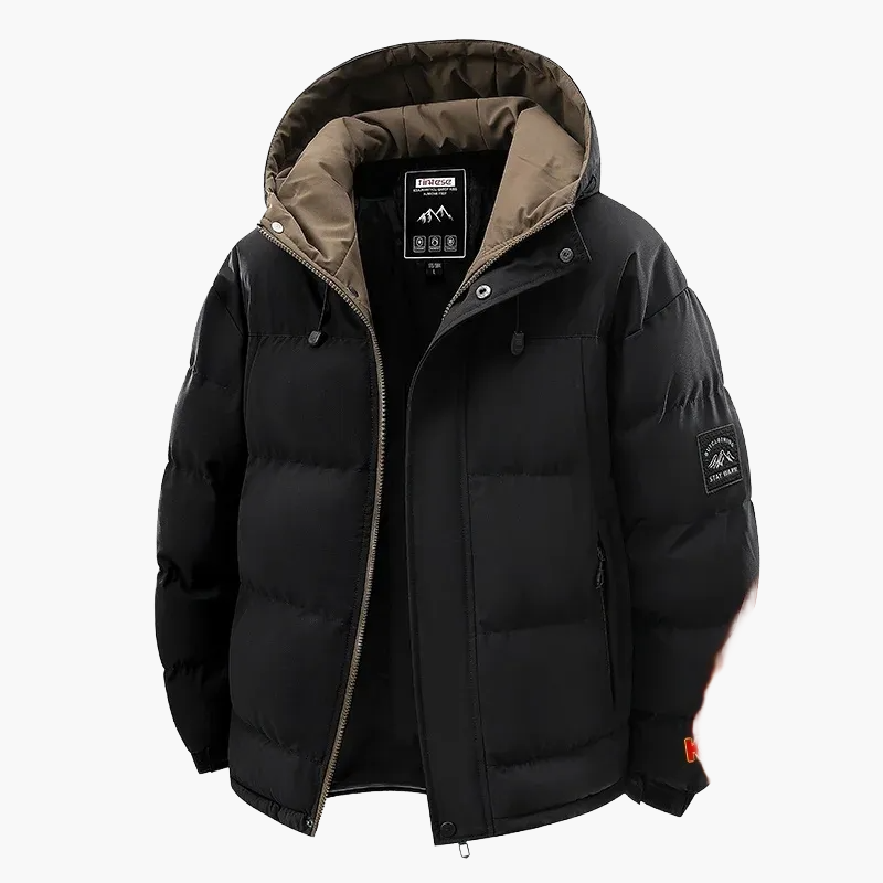 Herre Vinterjakke utendørs hettejakke vanntett vindtett casual stil
