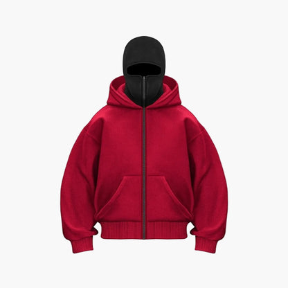 Unisex streetwear techwear hoodie med integreret ansigtsmaske – Urban stil til hverdag og udendørs
