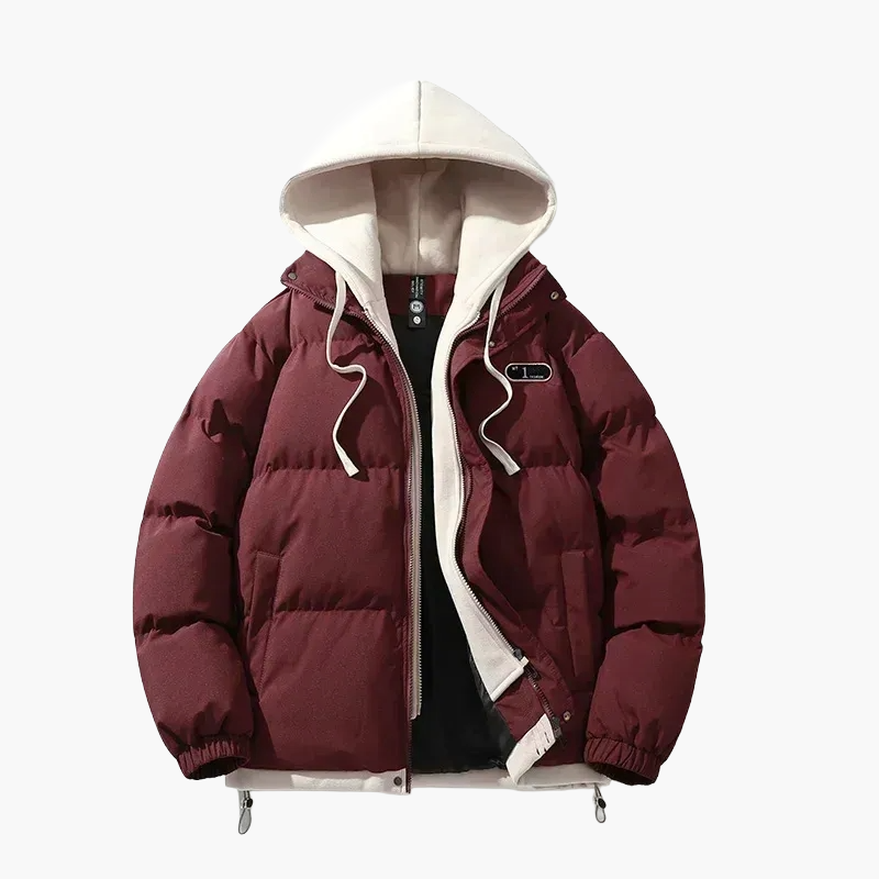 Herre Vinter quiltet jakke med hætte – Moderigtigt outdoor streetwear-look