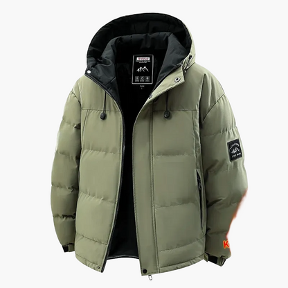 Herre Vinterjakke utendørs hettejakke vanntett vindtett casual stil