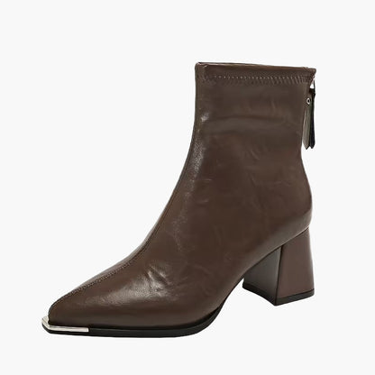 Bottines femme à talon bloc – Bottes d'automne et d'hiver à la mode pour le quotidien et le bureau