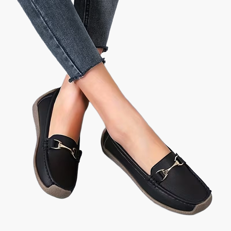Mocassins femme slip-on avec boucle, confortables, pour tous les jours et loisirs