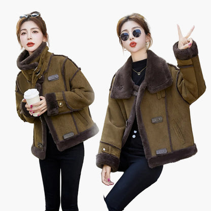 Veste courte hiver femme style streetwear décontracté – Veste de mi-saison tendance pour le quotidien et les loisirs