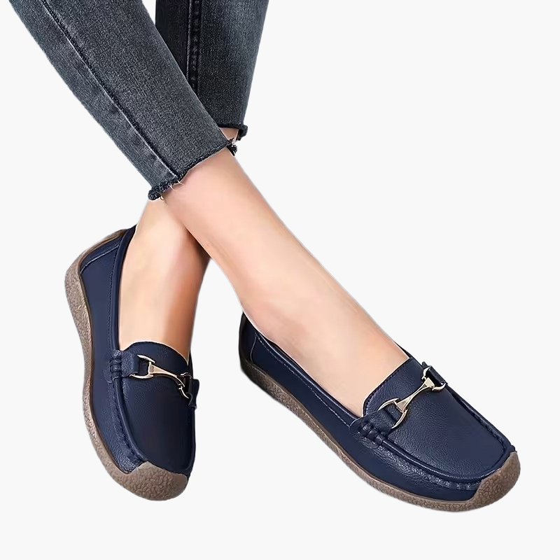 Mocassins femme slip-on avec boucle, confortables, pour tous les jours et loisirs