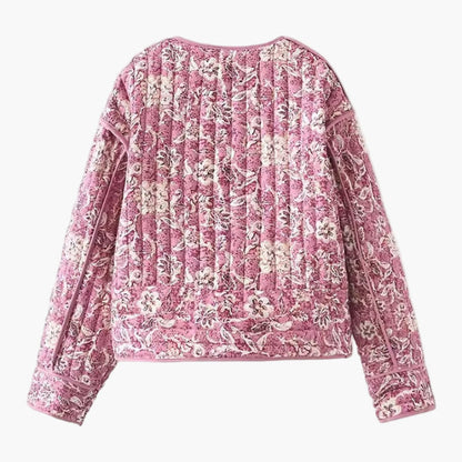 Doudoune femme style vintage floral – Veste de mi-saison tendance pour le quotidien et les loisirs