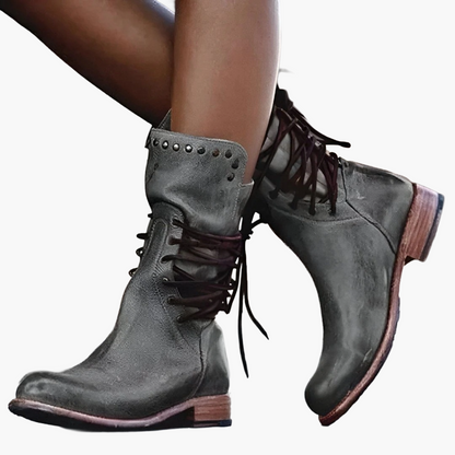 Damen Vintage Schnürstiefeletten – Modische Boots für Alltag & Freizeit