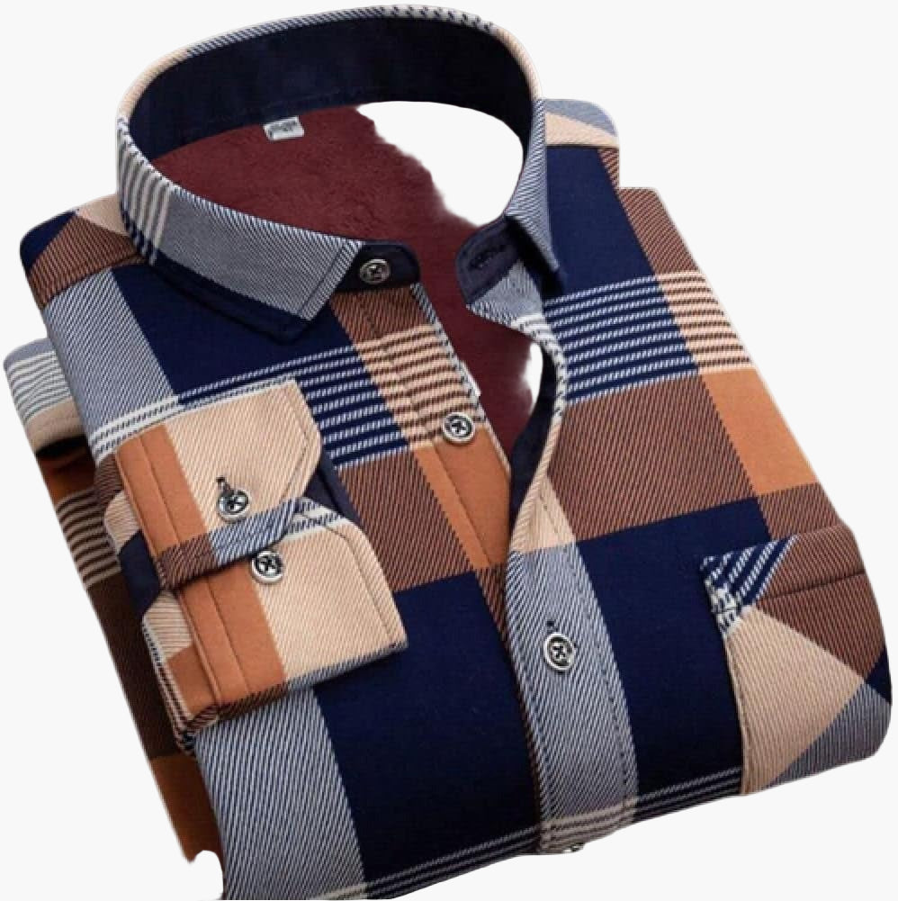Camicia da uomo casual a quadri, camicia moderna a maniche lunghe per quotidiano e ufficio