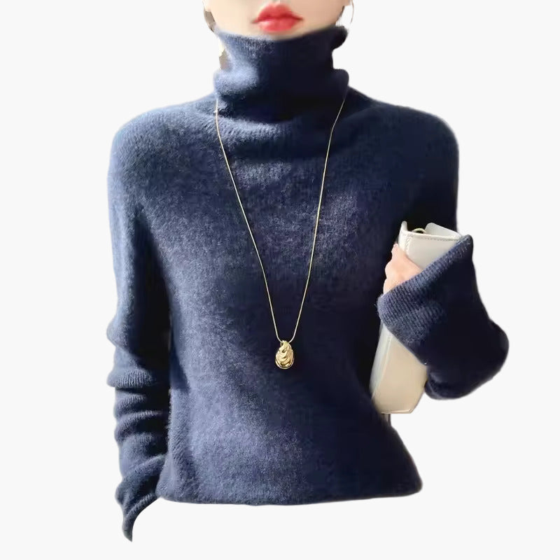 Damen Rollkragenpullover Elegant Minimalistisch – Perfekt für Büro & Alltag