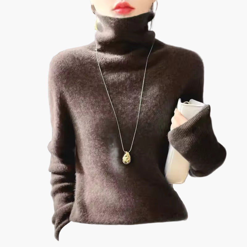 Damen Rollkragenpullover Elegant Minimalistisch – Perfekt für Büro & Alltag