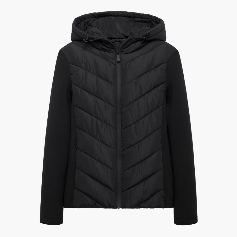 Giacca trapuntata da donna con cappuccio – Giacca casual alla moda per autunno e inverno