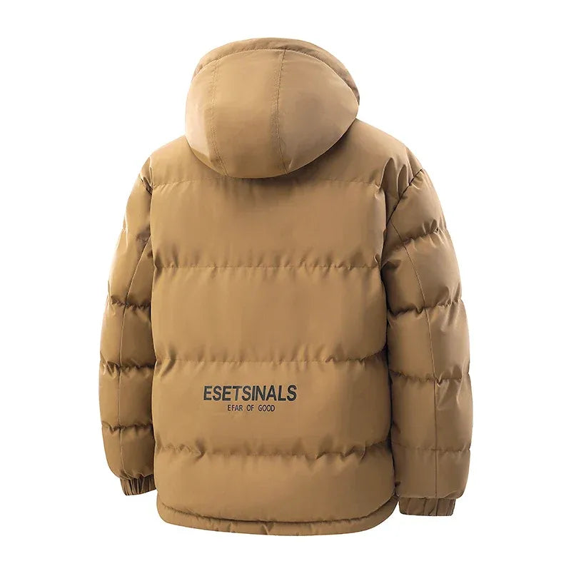 Herre Vinterjakke utendørs hettejakke vanntett vindtett casual stil