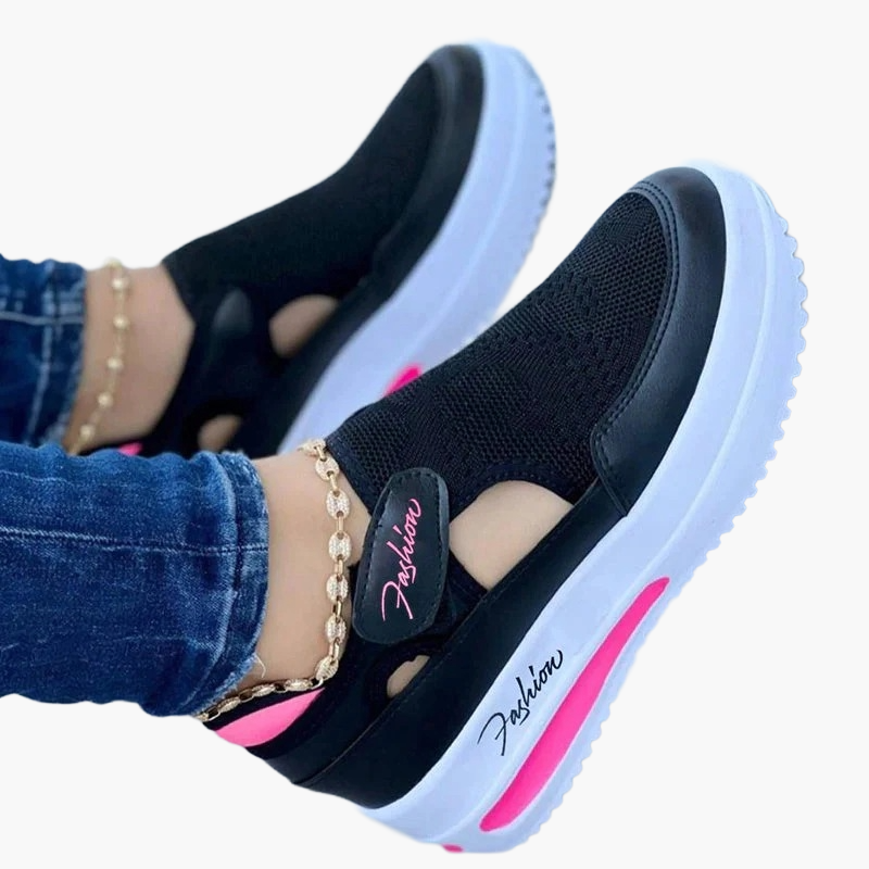 Dames comfortabele sneakers slip-on vrijetijdsschoenen met cut-outs en sleehak voor dagelijks gebruik en wandelingen